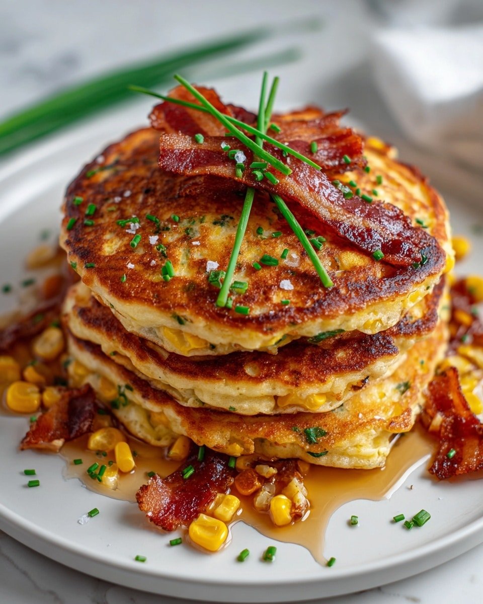 Bacon Corn Griddle Cakes with Maple Syrup Recipe - Recipe Image — Bacon Corn Griddle Cakes, Bacon Corn Pancakes with Maple Syrup, Easy Breakfast Ideas, Brunch Recipes with Bacon and Corn, Cozy Morning Recipes