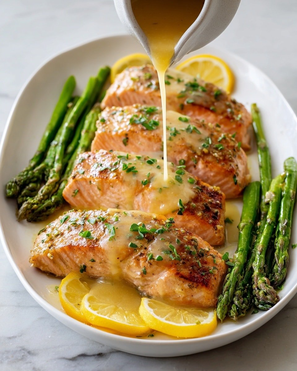 Sheet Pan Lemon Garlic Butter Salmon Recipe - Recipe Image — Sheet Pan Lemon Garlic Butter Salmon, Lemon Garlic Salmon Recipe, Easy Salmon Dinner, Baked Salmon with Lemon and Garlic, Healthy Sheet Pan Salmon