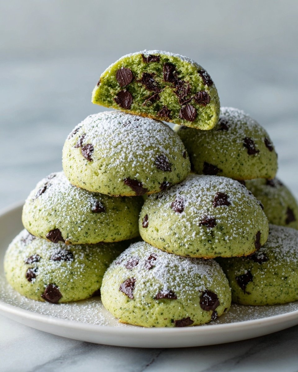Mint Chocolate Chip Snowball Cookies Recipe - Recipe Image — Mint Chocolate Chip Snowball Cookies, Holiday Snowball Cookies, Mint Chocolate Cookies, No-Bake Snowball Cookies, Christmas Cookie Recipes