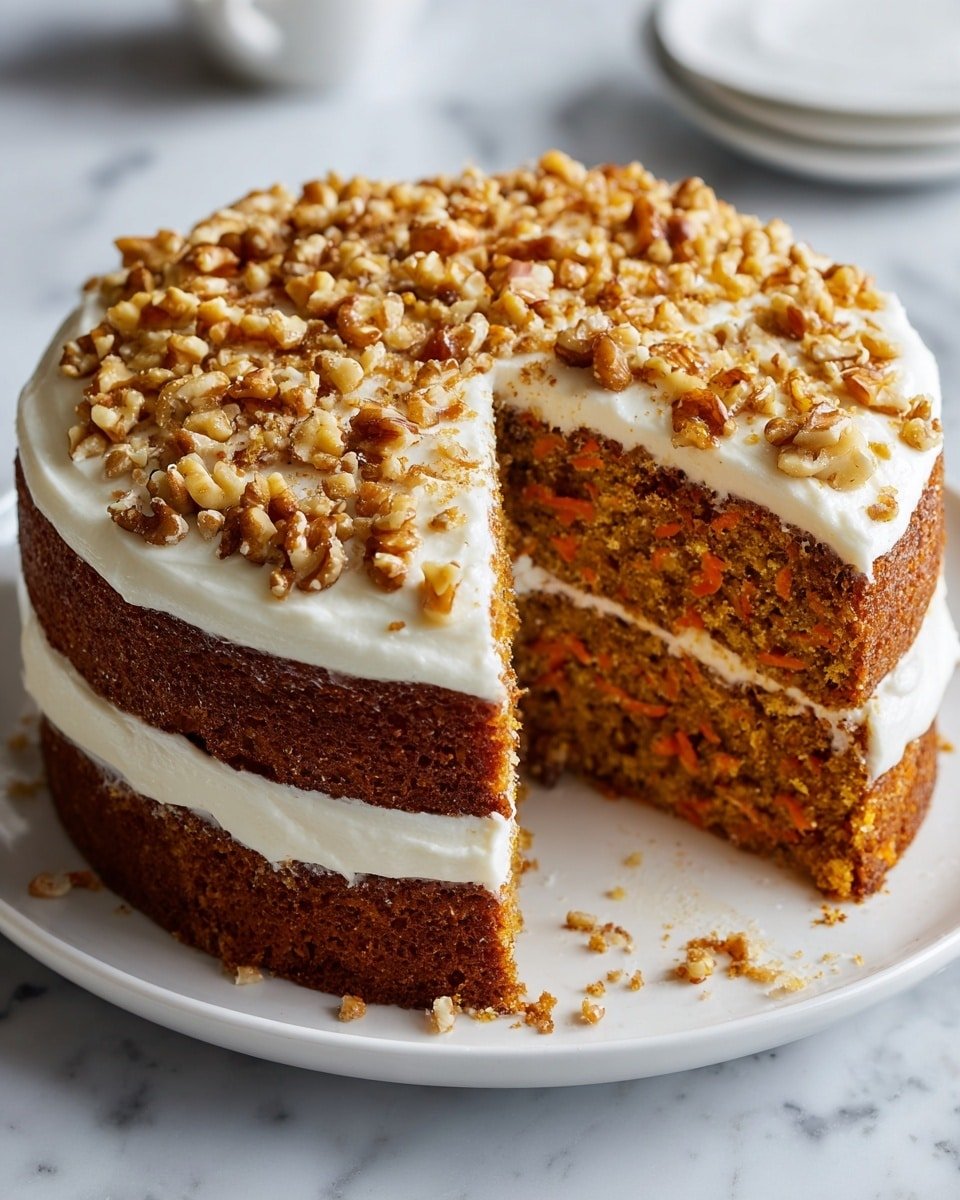 Carrot Walnut Cake Recipe - Recipe Image — Carrot Walnut Cake, easy carrot cake with walnuts, homemade carrot walnut cake, moist carrot cake recipe, comforting carrot cake dessert