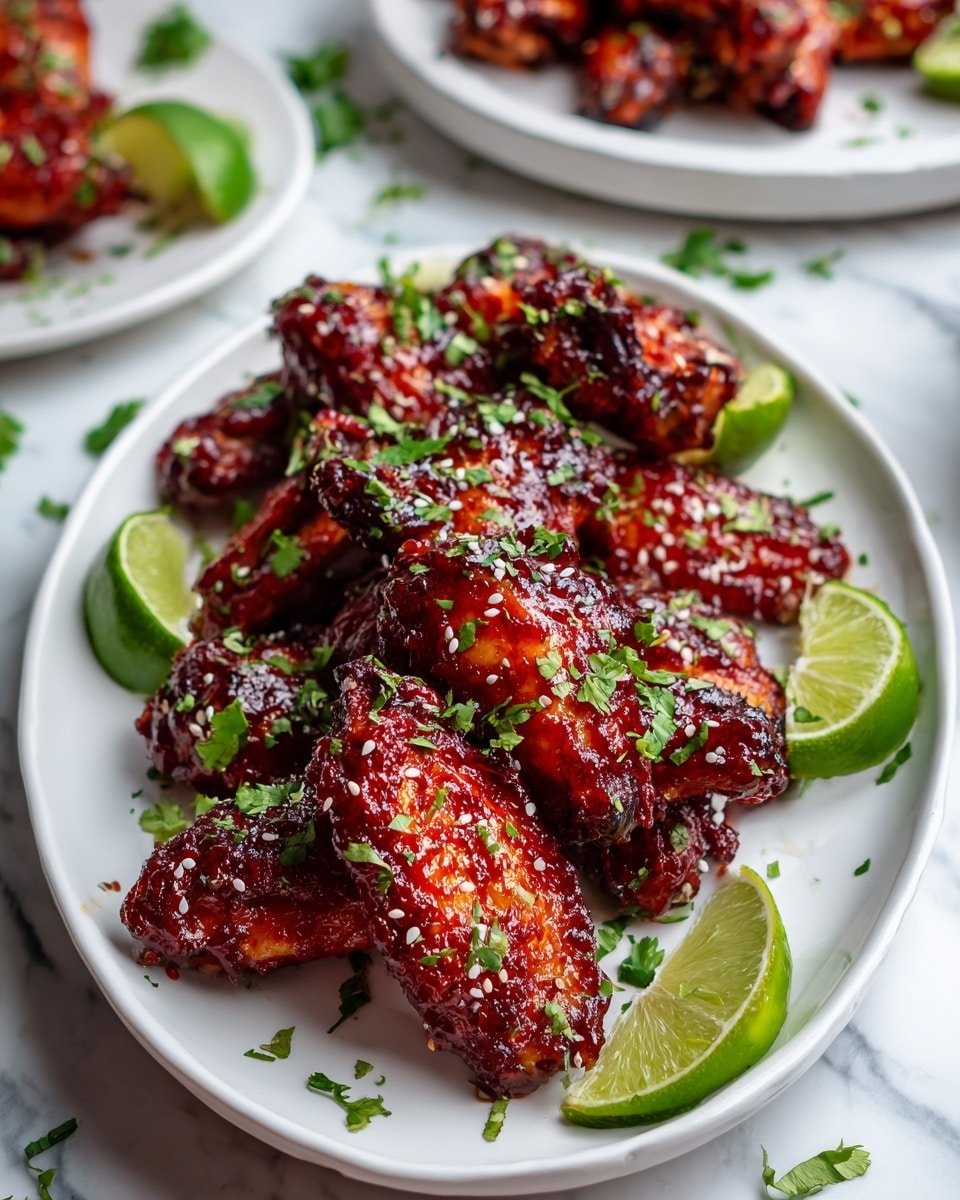 Sweet and Spicy Sriracha Baked Chicken Wings Recipe - Recipe Image — Sweet and Spicy Sriracha Baked Chicken Wings, baked chicken wings recipes, spicy chicken wings ideas, easy wing recipes, flavorful oven-baked wings