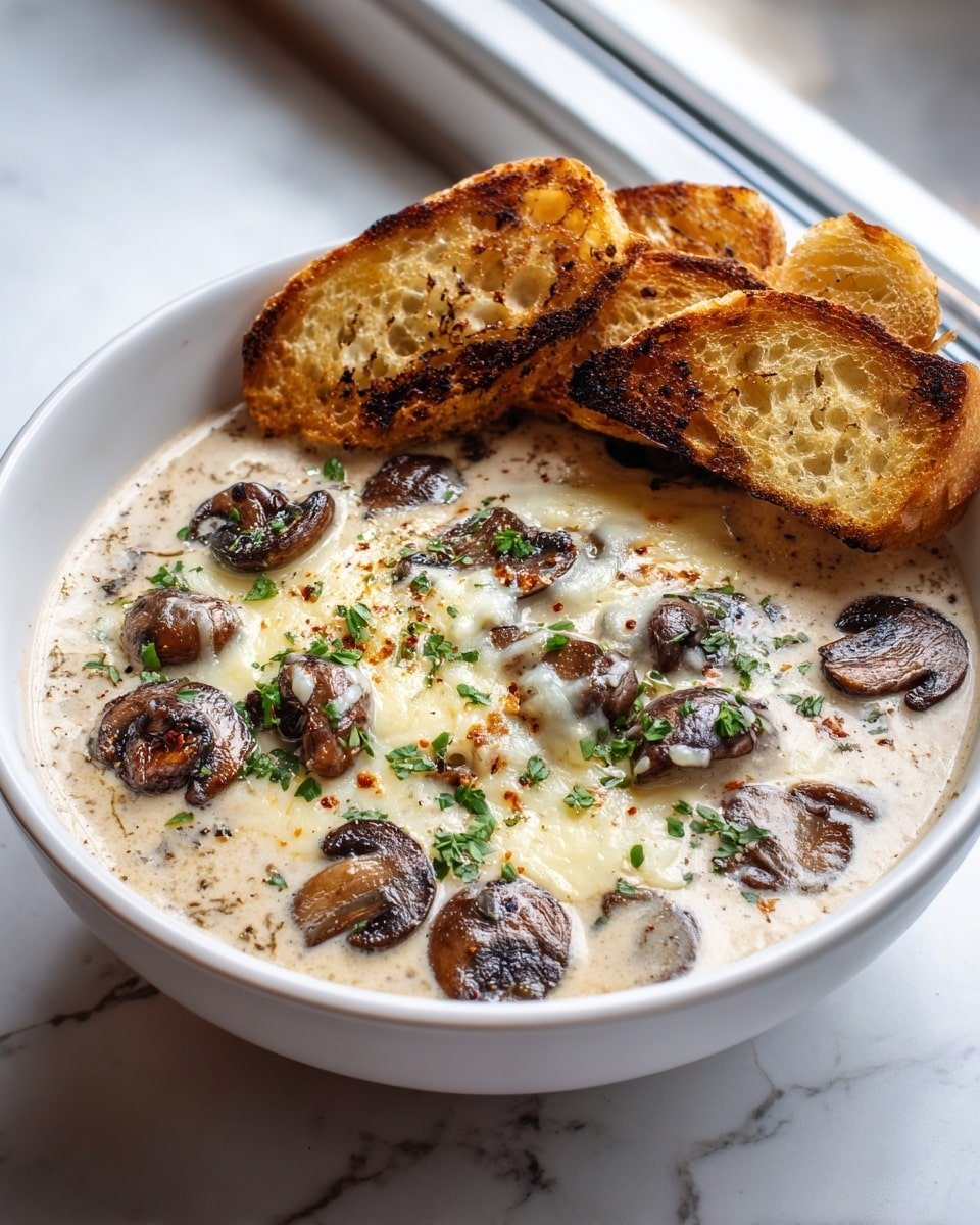 Creamy Mushroom Soup Recipe - Recipe Image — Creamy Mushroom Soup, comforting mushroom soup recipe, easy mushroom soup, hearty mushroom cream soup, warm mushroom soup