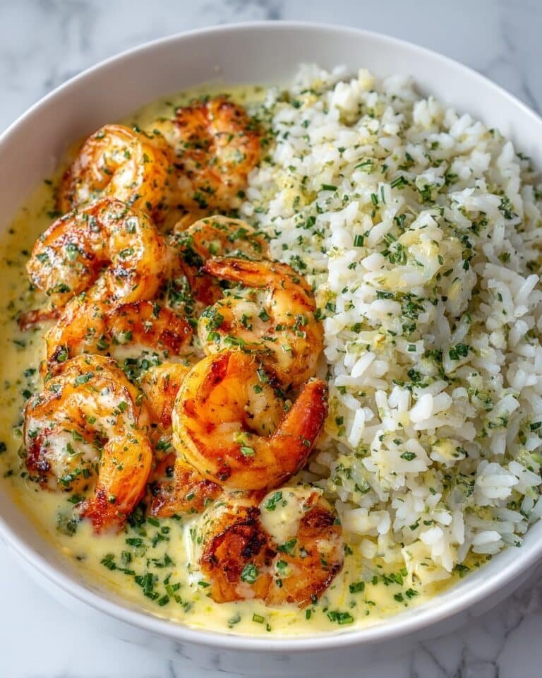 Garlic Butter Shrimp Bowl with Creamy Herb Rice Recipe