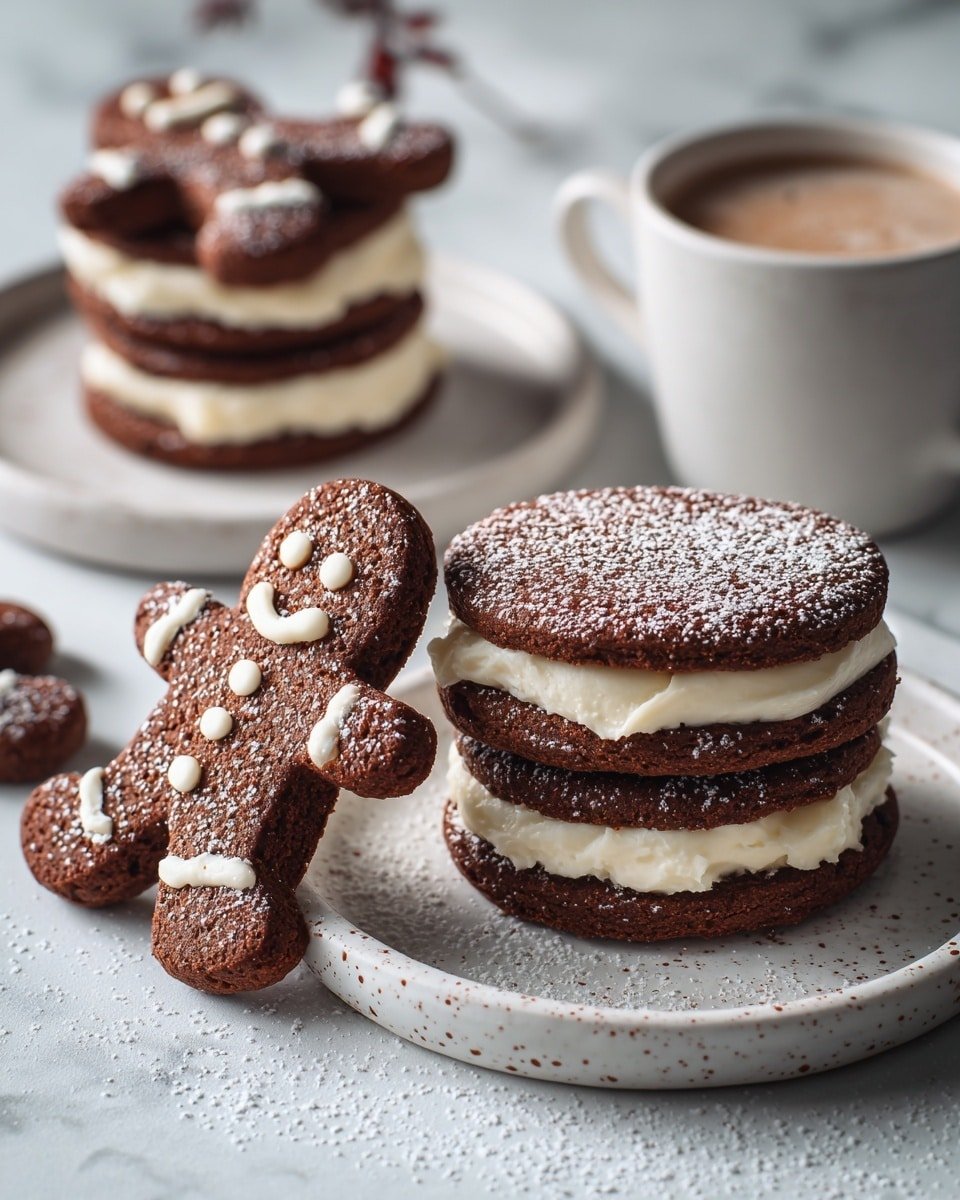 Gingerbread Sandwich Cookies with Ginger Cream Filling Recipe - Recipe Image — Gingerbread Sandwich Cookies with Ginger Cream Filling, gingerbread cookie recipe, festive holiday cookies, homemade gingerbread cookies, spicy gingerbread treats