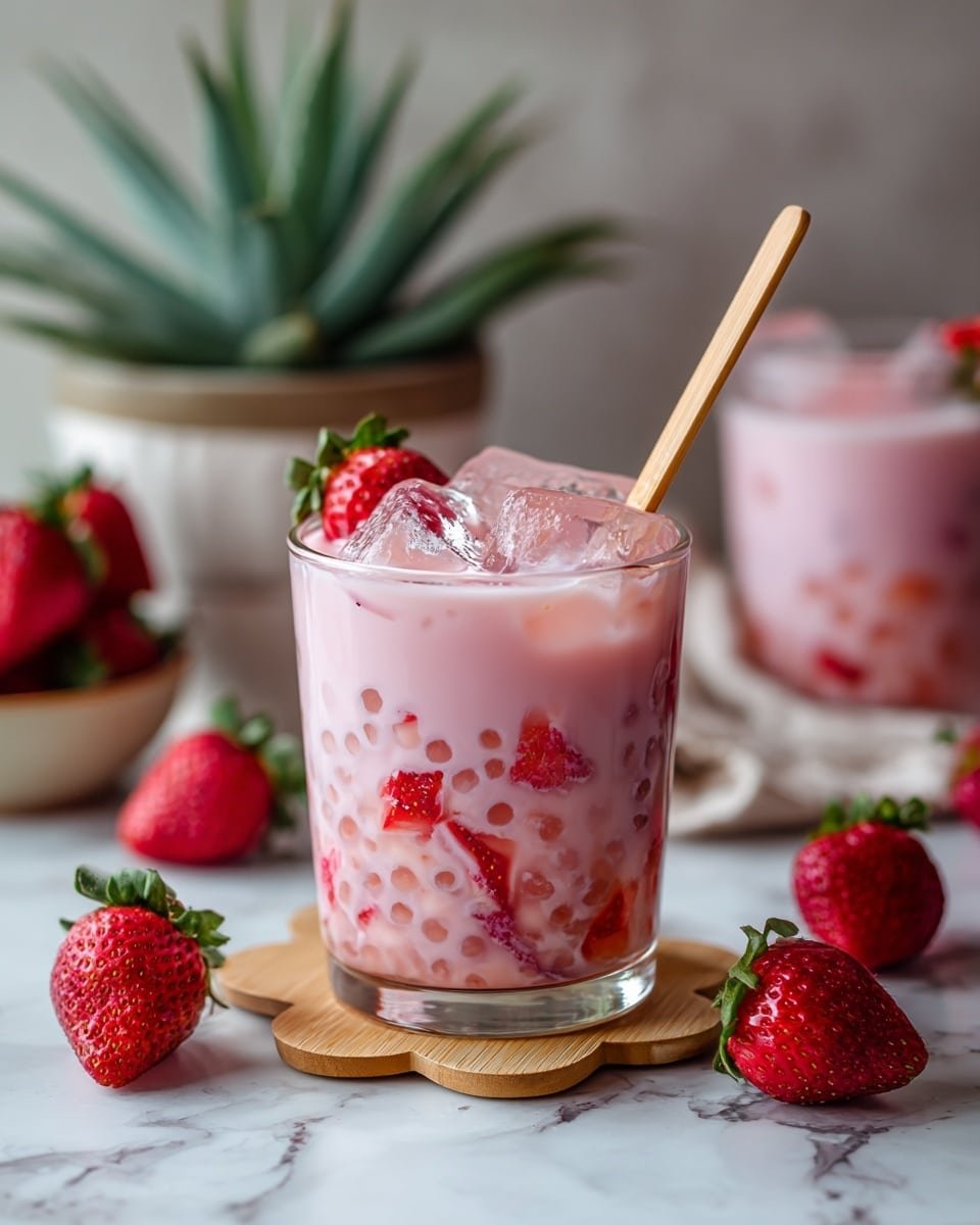 Strawberry Sago Dessert with Coconut Milk and Jelly Recipe - Recipe Image — Strawberry Sago Dessert with Coconut Milk and Jelly, fruit sago dessert, coconut milk dessert recipe, easy Asian dessert, refreshing summer dessert