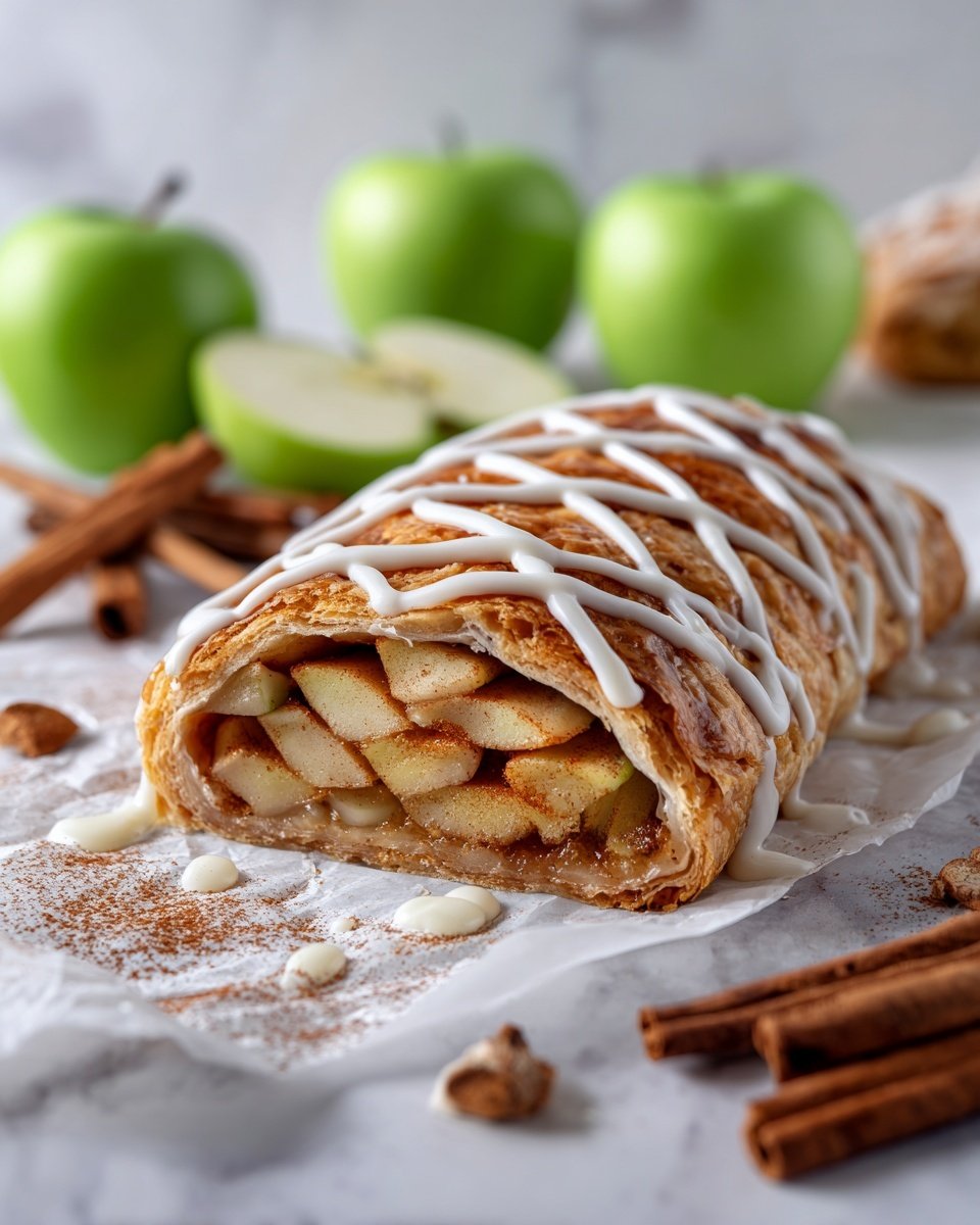 Easy Apple Danish Braid with Cream Cheese Filling Recipe - Recipe Image — Easy Apple Danish Braid with Cream Cheese Filling, apple Danish braid recipe, flaky apple dessert, cinnamon apple pastry, quick brunch apple braid