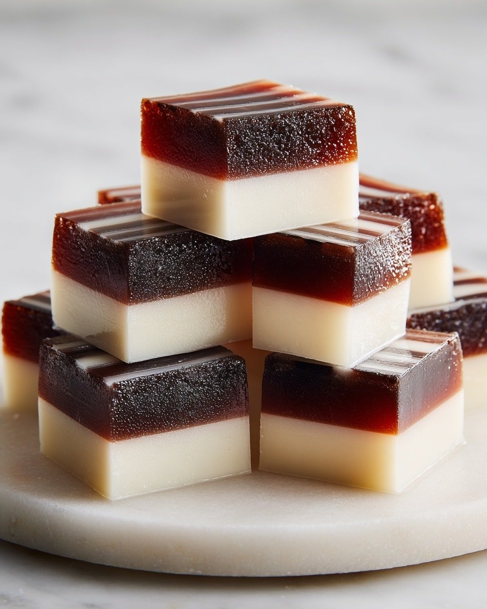 Vietnamese Coffee and Cream Jelly (Thạch Cà Phê) Recipe - Recipe Image — Vietnamese Coffee and Cream Jelly, Thạch Cà Phê Recipe, Vietnamese dessert, coffee jelly recipe, coconut cream jelly