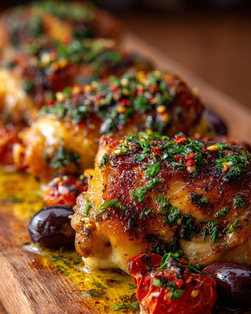 Mediterranean Baked Chicken Thighs Recipe - Recipe Image — Mediterranean Baked Chicken Thighs, baked chicken thighs with Mediterranean flavors, easy Mediterranean chicken dinner, healthy baked chicken thighs, flavorful chicken thigh recipe