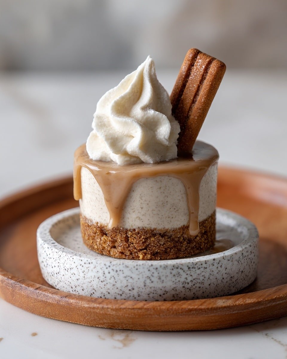 Mini Biscoff Cheesecakes Recipe - Recipe Image — Mini Biscoff Cheesecakes, Biscoff cheesecake recipe, no-bake mini cheesecakes, caramelized cookie dessert, easy Biscoff dessert