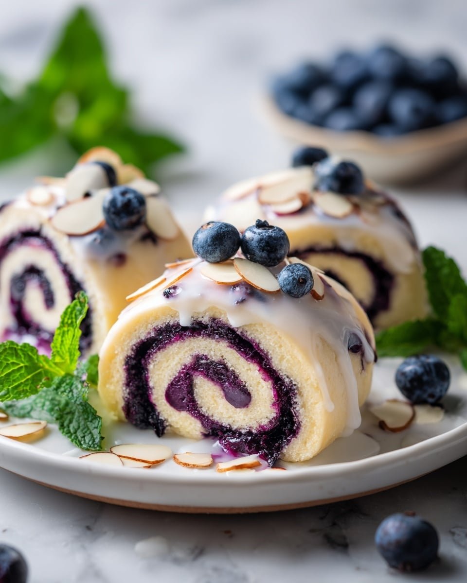 Blueberry Cheesecake Rolls Recipe - Recipe Image — Blueberry Cheesecake Rolls, blueberry dessert recipes, easy breakfast rolls, fruit-filled pastry, quick baking ideas