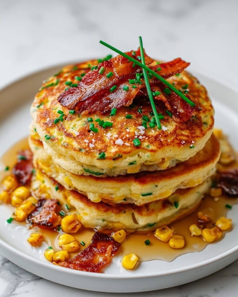 Bacon Corn Griddle Cakes with Maple Syrup Recipe