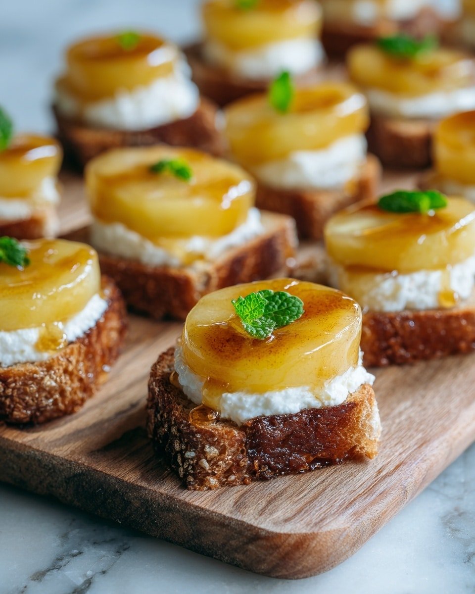 Brie Apple Honey Crostini Recipe - Recipe Image — Brie Apple Honey Crostini, Brie Apple Honey Appetizer, Easy Brie Crostini Recipe, Elegant Brie Crostini, Honey and Apple Crostini