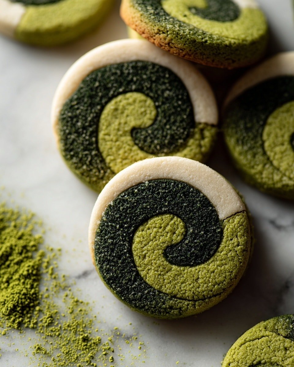 Matcha White Chocolate Swirl Cookies Recipe - Recipe Image — Matcha White Chocolate Swirl Cookies, matcha cookies with white chocolate, green tea cookies, easy matcha cookie recipe, green swirl cookie ideas