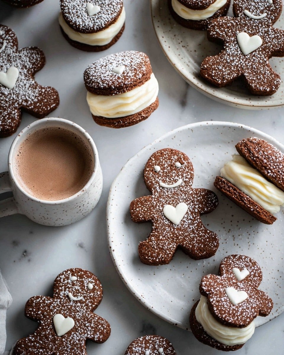 Gingerbread Sandwich Cookies with Ginger Cream Filling Recipe - Recipe Image — Gingerbread Sandwich Cookies with Ginger Cream Filling, gingerbread cookie recipe, festive holiday cookies, homemade gingerbread cookies, spicy gingerbread treats