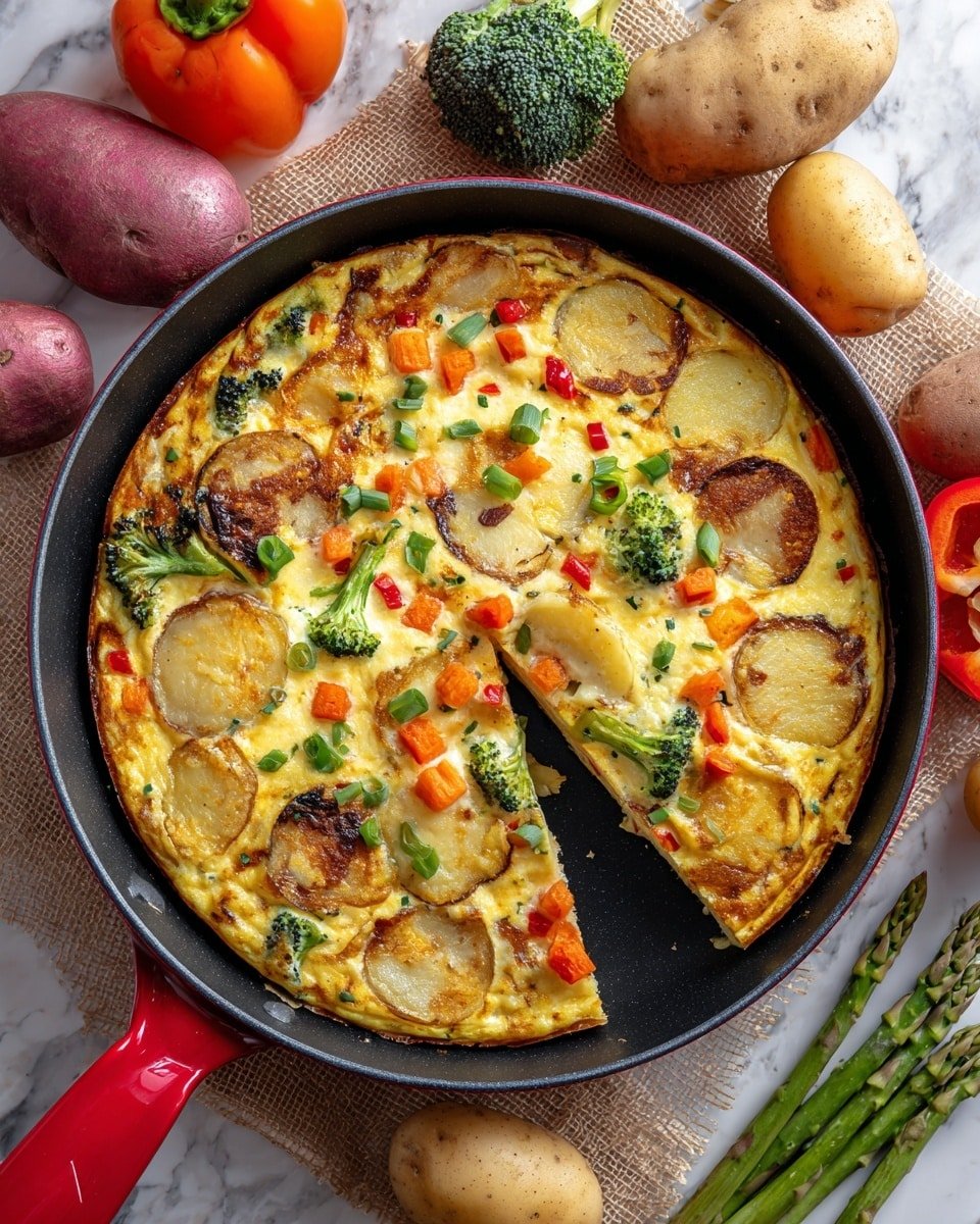 Savory Winter Vegetable Frittata Recipe - Recipe Image — Savory Winter Vegetable Frittata, winter vegetable brunch ideas, hearty egg casserole, cozy breakfast recipes, healthy winter brunch