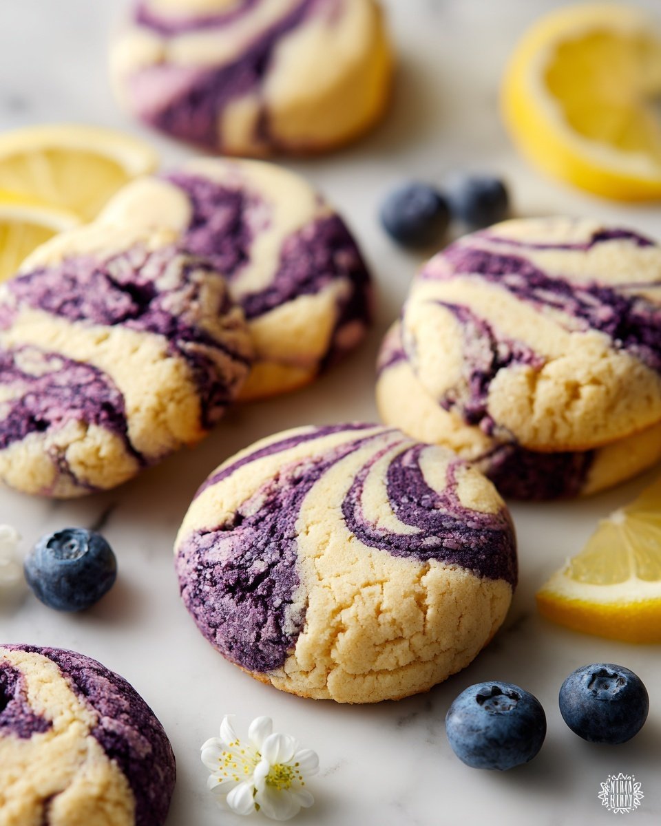 Lemon Blueberry Cheesecake Cookies Recipe - Recipe Image — Lemon Blueberry Cheesecake Cookies, blueberry cheesecake cookie recipe, lemon dessert cookies, fruity cheesecake cookies, easy blueberry lemon cookies