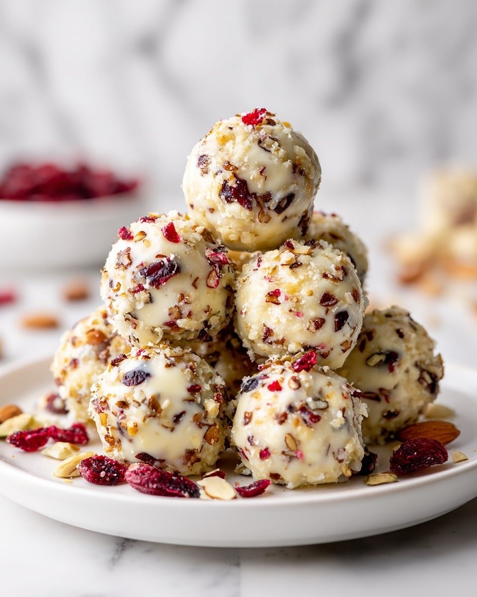 White Chocolate Cranberry Pecan Clusters Recipe - Recipe Image — White Chocolate Cranberry Pecan Clusters, easy holiday treats, no-bake dessert recipes, homemade nut clusters, festive sweet snacks