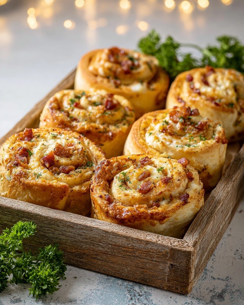 Savory Christmas Bacon & Cheese Pinwheels Recipe - Recipe Image — Savory Christmas Bacon & Cheese Pinwheels, Christmas appetizer ideas, cheesy bacon pinwheels, festive snack recipes, easy holiday finger foods
