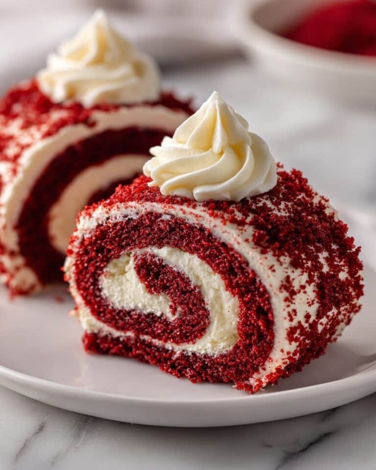 Red Velvet Cake Roll with Cream Cheese Filling Recipe