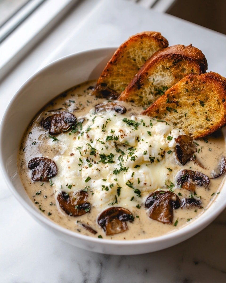 Creamy Mushroom Soup Recipe - Recipe Image — Creamy Mushroom Soup, comforting mushroom soup recipe, easy mushroom soup, hearty mushroom cream soup, warm mushroom soup
