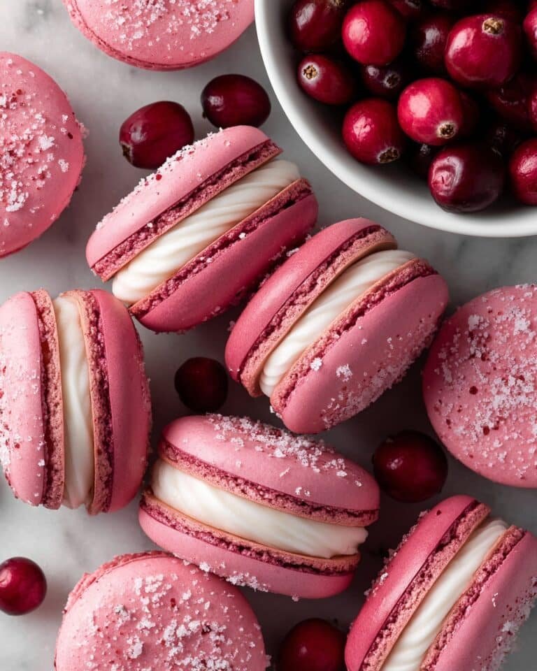 Cranberry Macarons with Cranberry Ganache and Confit Recipe