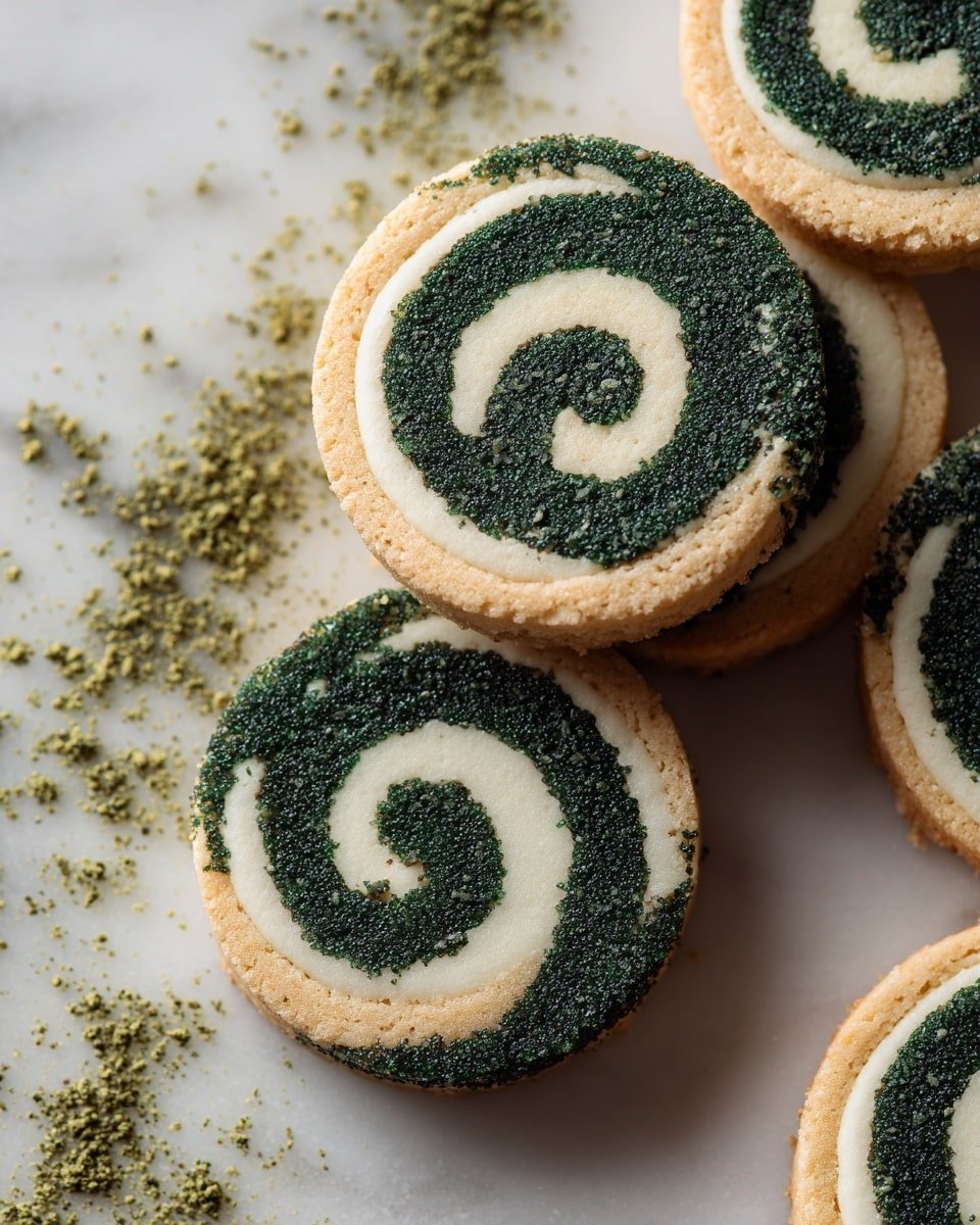 Matcha White Chocolate Swirl Cookies Recipe - Recipe Image — Matcha White Chocolate Swirl Cookies, matcha cookies with white chocolate, green tea cookies, easy matcha cookie recipe, green swirl cookie ideas