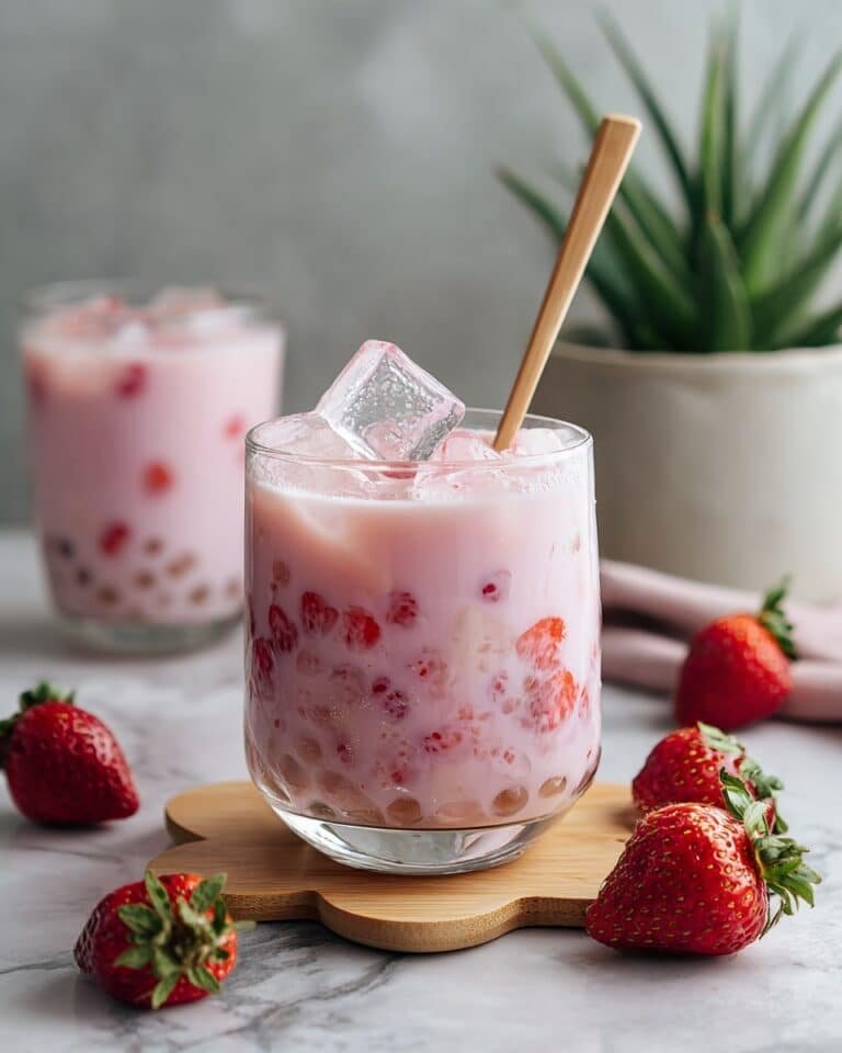 Strawberry Sago Dessert with Coconut Milk and Jelly Recipe