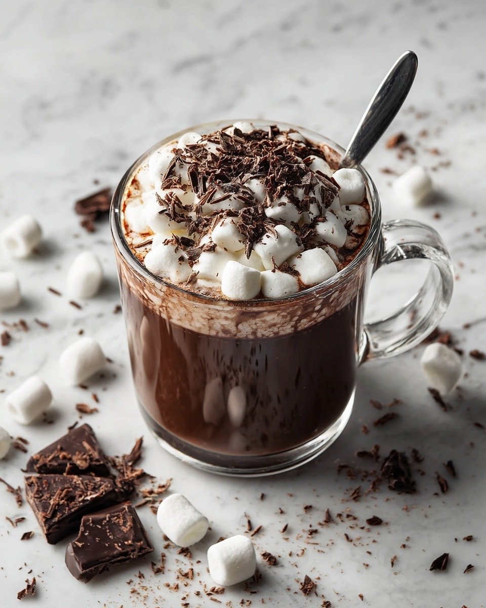 Dark Chocolate Hot Chocolate Recipe - Recipe Image — Dark Chocolate Hot Chocolate, Rich Hot Chocolate Recipe, Easy Hot Cocoa Drinks, Cozy Winter Hot Chocolate, Homemade Chocolate Beverages