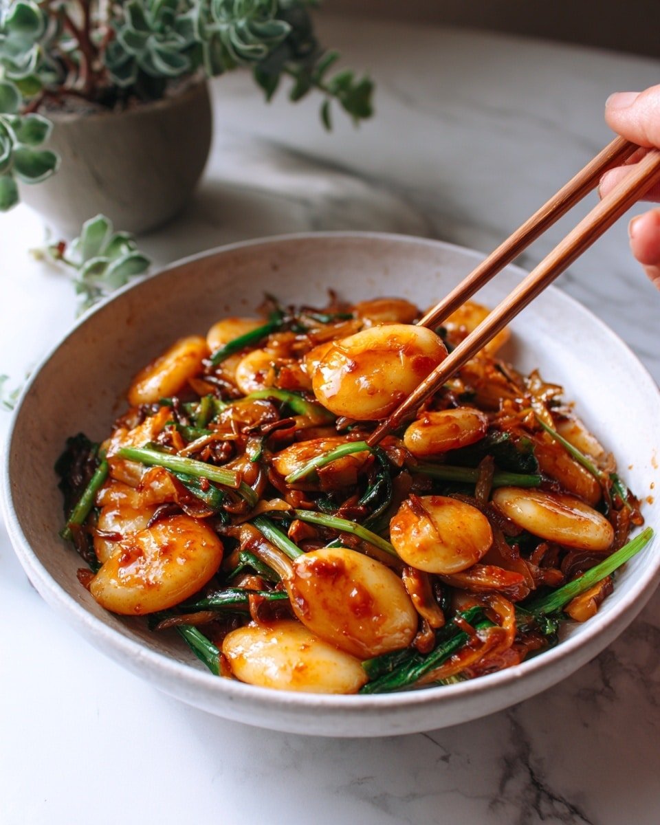 Stir-Fried Shanghai Rice Cakes (Chao Nian Gao) Recipe - Recipe Image — Stir-Fried Shanghai Rice Cakes, Chao Nian Gao, Chinese rice cake stir-fry, Shanghai Nian Gao recipe, easy Chinese rice cake dish