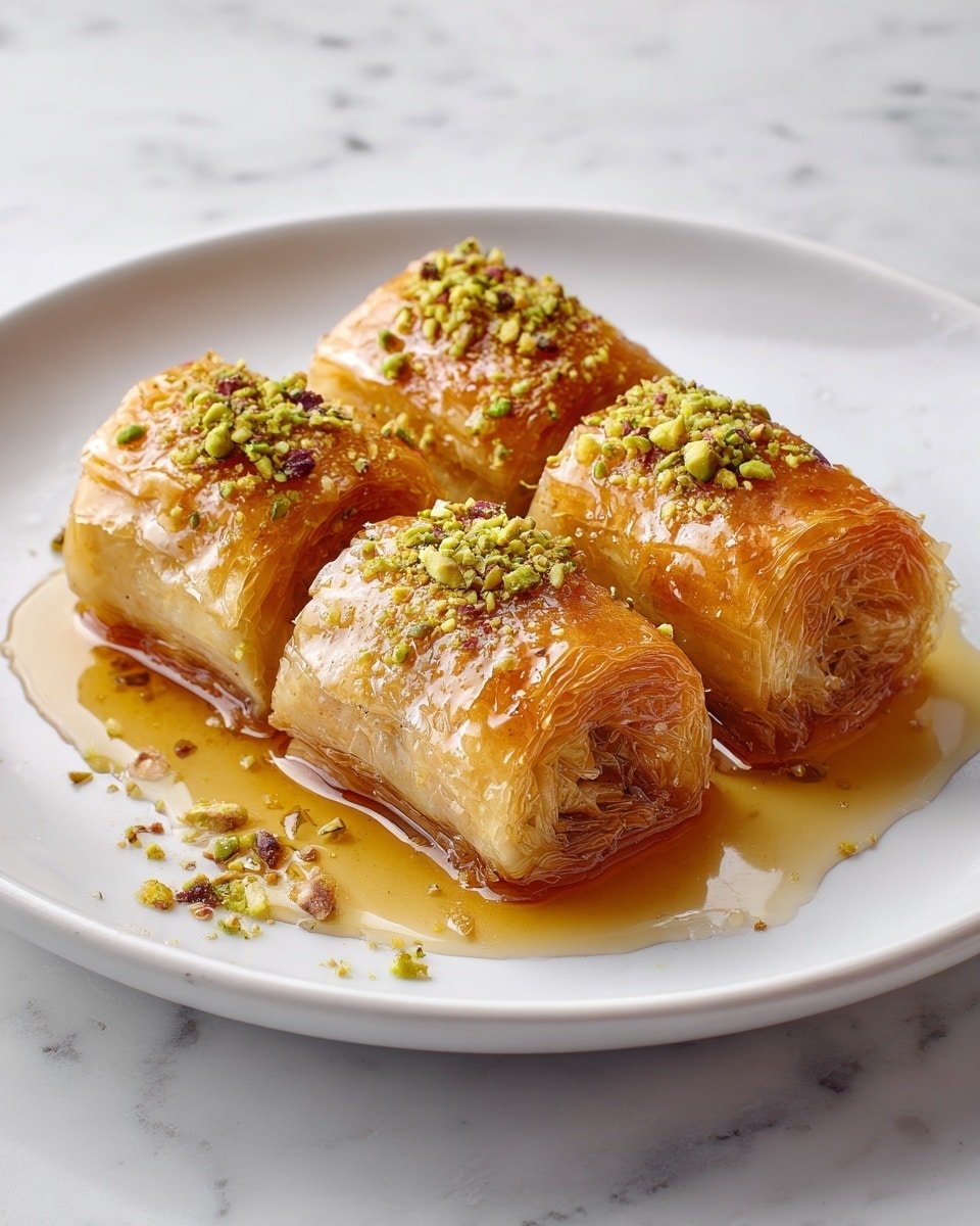 Greek Kataifi (Shredded Phyllo Pastry with Nuts and Syrup) Recipe - Recipe Image — Greek Kataifi, shredded phyllo pastry with nuts and syrup, Greek dessert recipe, authentic Greek pastry, easy Greek Kataifi dessert