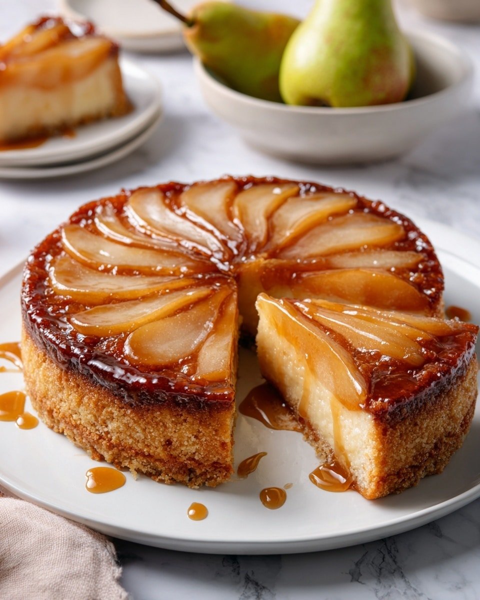 Pear Tarte Tatin Recipe - Recipe Image — Pear Tarte Tatin, caramelized pear tart, French tart recipe, caramel dessert, easy pear tart dessert