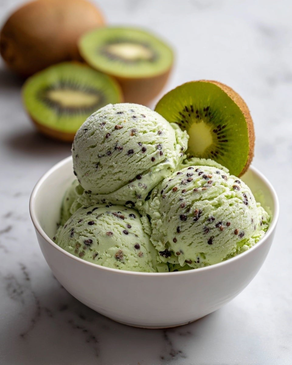 Kiwi Sorbet Recipe - Recipe Image — Kiwi Sorbet, Kiwi Sorbet Recipe, how to make kiwi sorbet, refreshing kiwi dessert, homemade kiwi sorbet