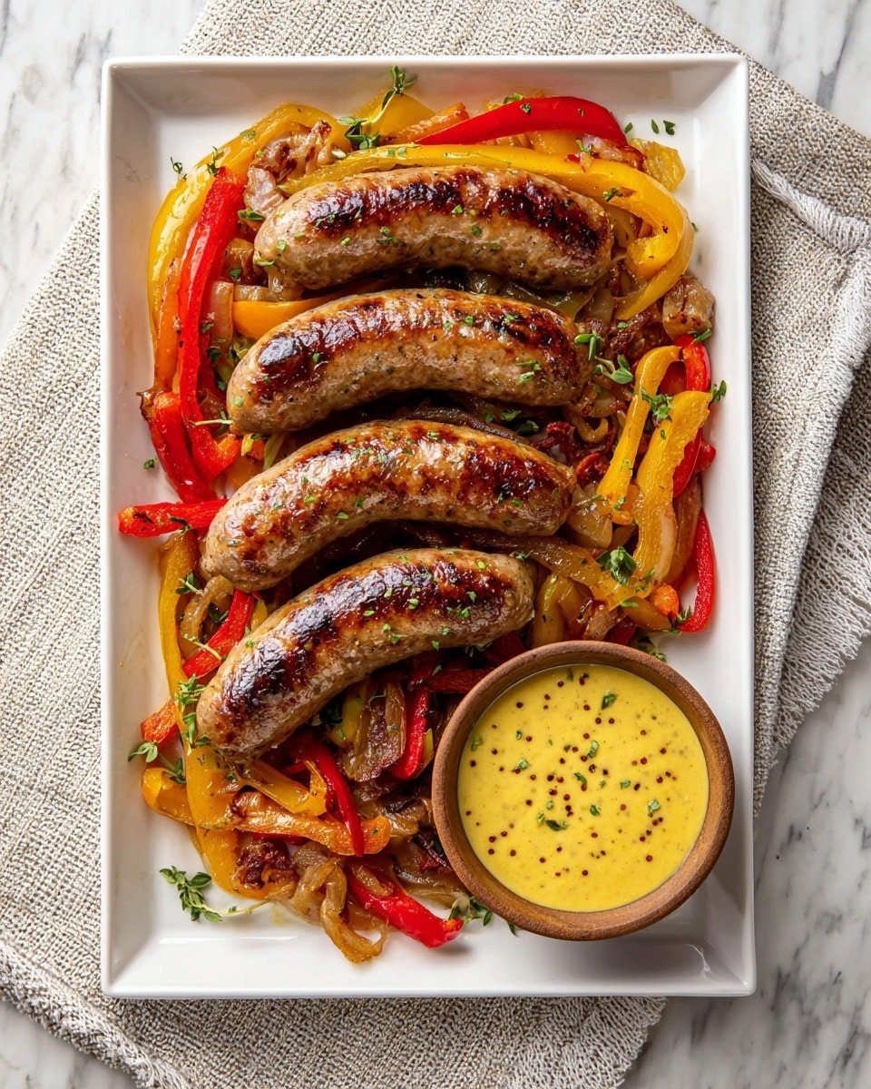 Sheet-Pan Sausage and Peppers with Apples Recipe - Recipe Image — Sheet-Pan Sausage and Peppers with Apples, easy sheet-pan dinner, fall comfort food, sausage and vegetable bake, quick weeknight meal