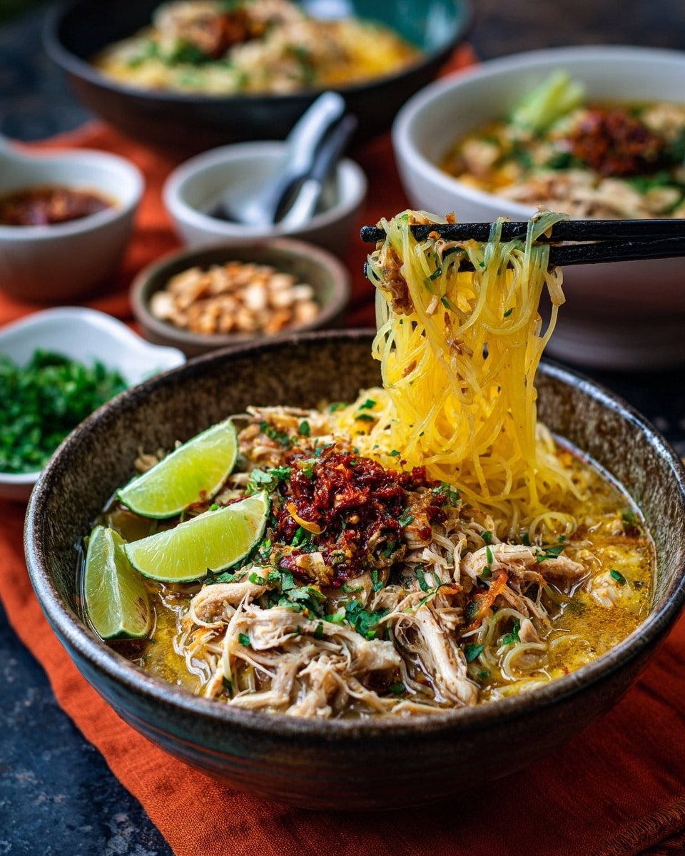 Quick Chicken Laksa Recipe - Recipe Image — Quick Chicken Laksa, Chicken Laksa, easy laksa recipe, quick Asian soup, flavorful chicken noodle soup