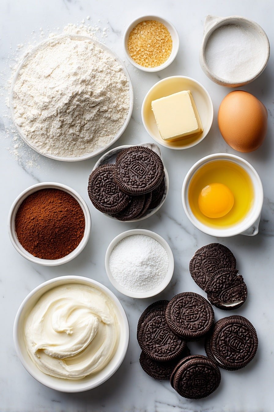 Oreo Chocolate Cupcakes Recipe - Ingredients Image — Oreo Chocolate Cupcakes, Oreo Chocolate Cupcake Recipe, Best Oreo Cupcakes, Easy Oreo Cupcakes, Chocolate and Oreo Dessert
