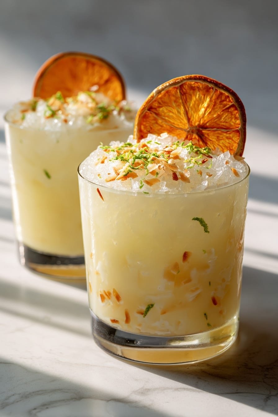 Coconut Orange Creamsicle Drink Recipe - Article Image 1 — Coconut Orange Creamsicle Drink, coconut orange cocktail, creamsicle-inspired drink, summer citrus coconut beverage, tropical creamsicle mocktail