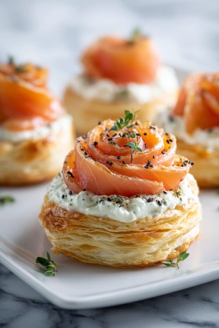 Smoked Salmon Puff Pastry Rolls Recipe