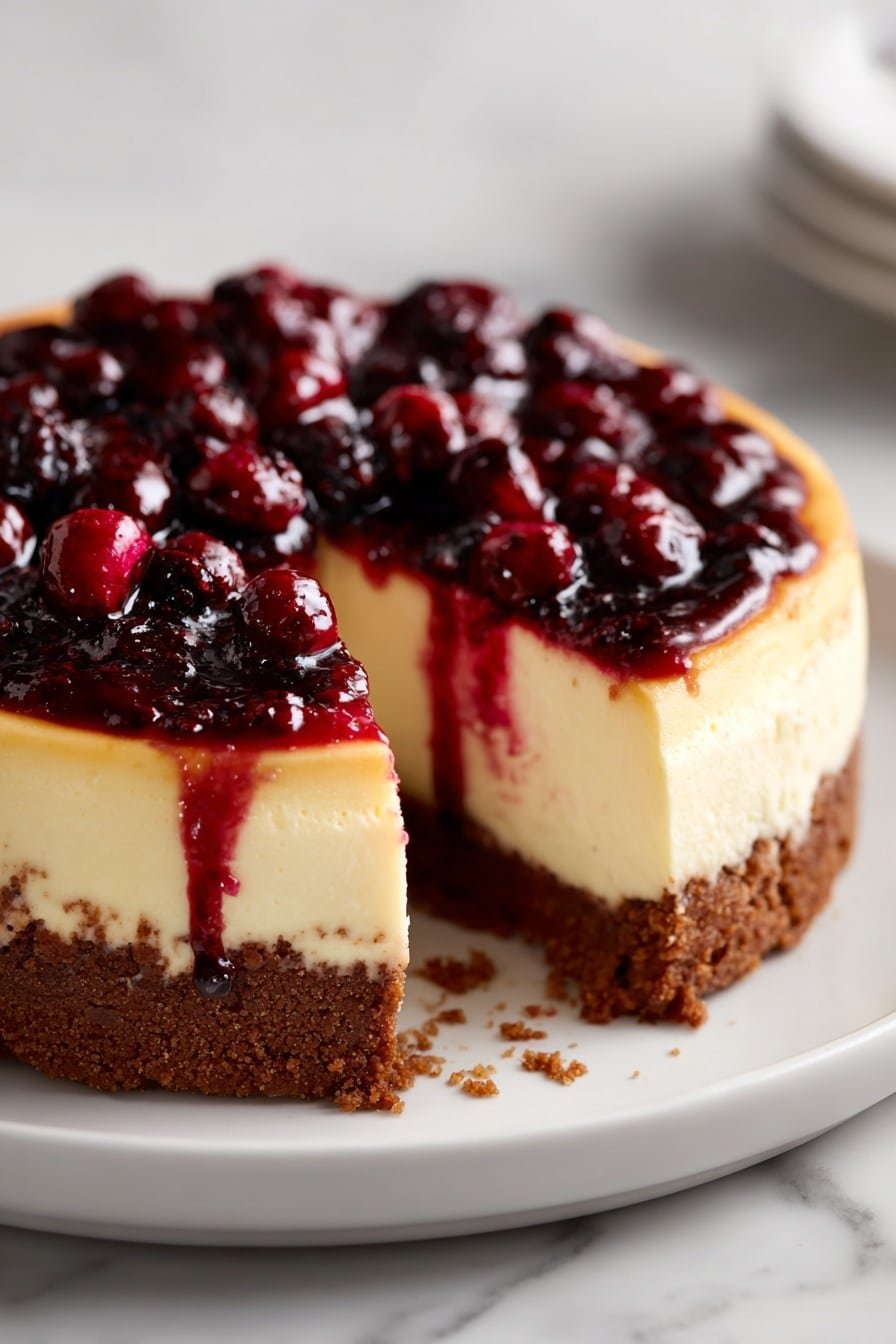Creamy Cherry Cheesecake with Graham Cracker Crust Recipe - Article Image 1 — Creamy Cherry Cheesecake with Graham Cracker Crust,Cherry Cheesecake,Easy Cheesecake Recipe,Full of Flavor Cheesecake,No-Bake Cherry Cheesecake