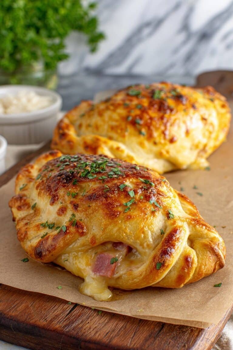 Cheese and Ham Calzones Recipe