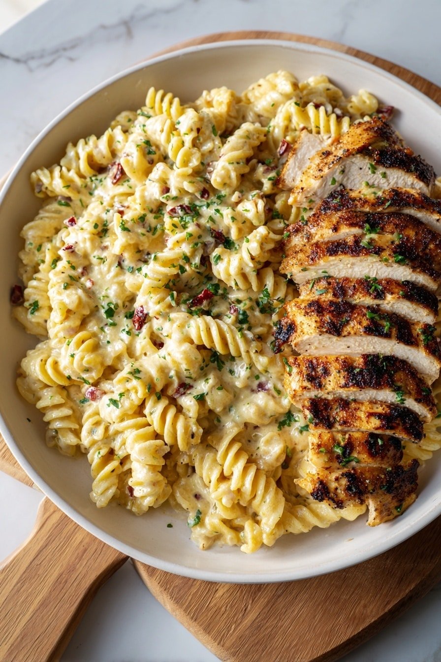 Creamy Garlic Parmesan Chicken Pasta Recipe - Article Image 1 — Creamy Garlic Parmesan Chicken Pasta, easy chicken pasta dish, comforting creamy pasta recipe, garlic parmesan chicken skillet, quick creamy chicken dinner
