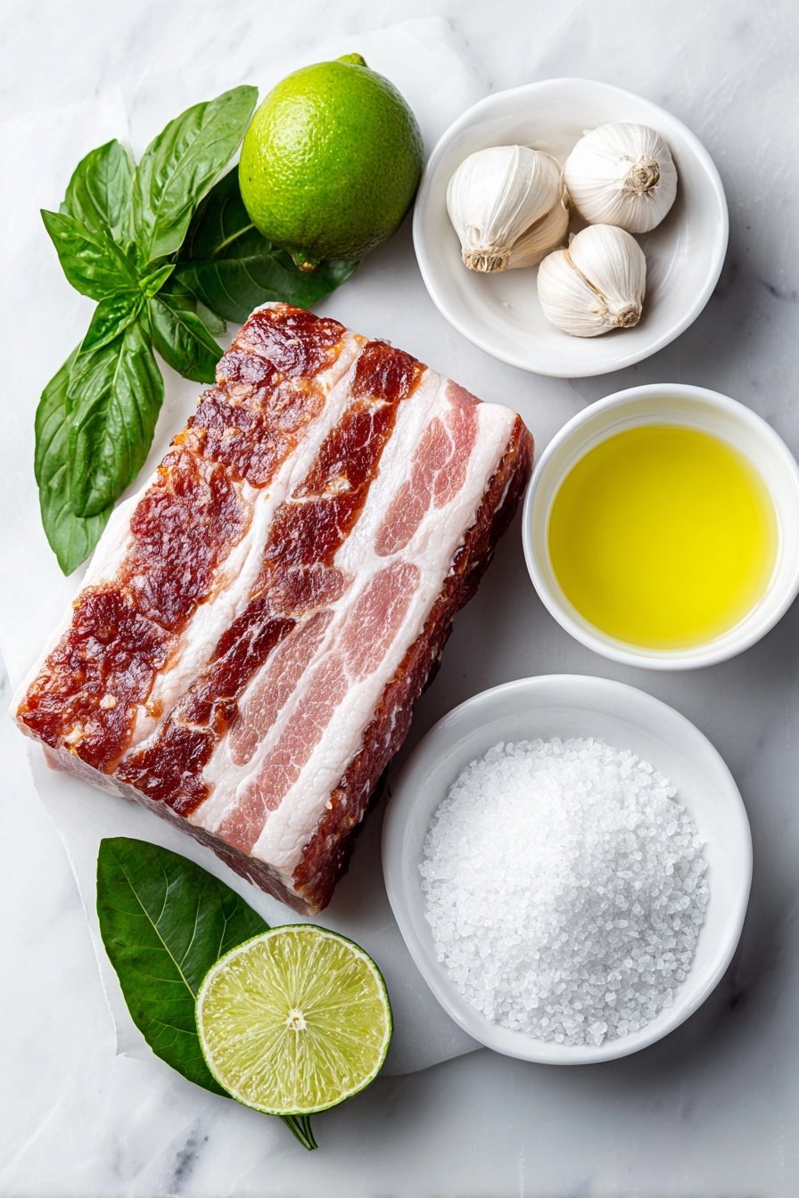 Crispy Pork Belly Chicharrones Recipe - Ingredients Image — Crispy Pork Belly Chicharrones, pork belly chicharrones recipe, how to make pork chicharrones, crispy pork cracklings, homemade pork chicharrones