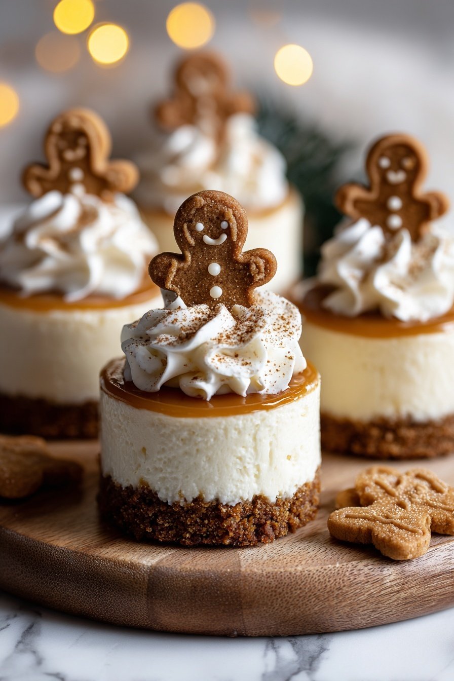 No-Bake Gingerbread Cheesecake Cups Recipe - Article Image 1 — No-Bake Gingerbread Cheesecake Cups, gingerbread dessert, festive no-bake cheesecake, holiday cheesecake cups, quick gingerbread treats