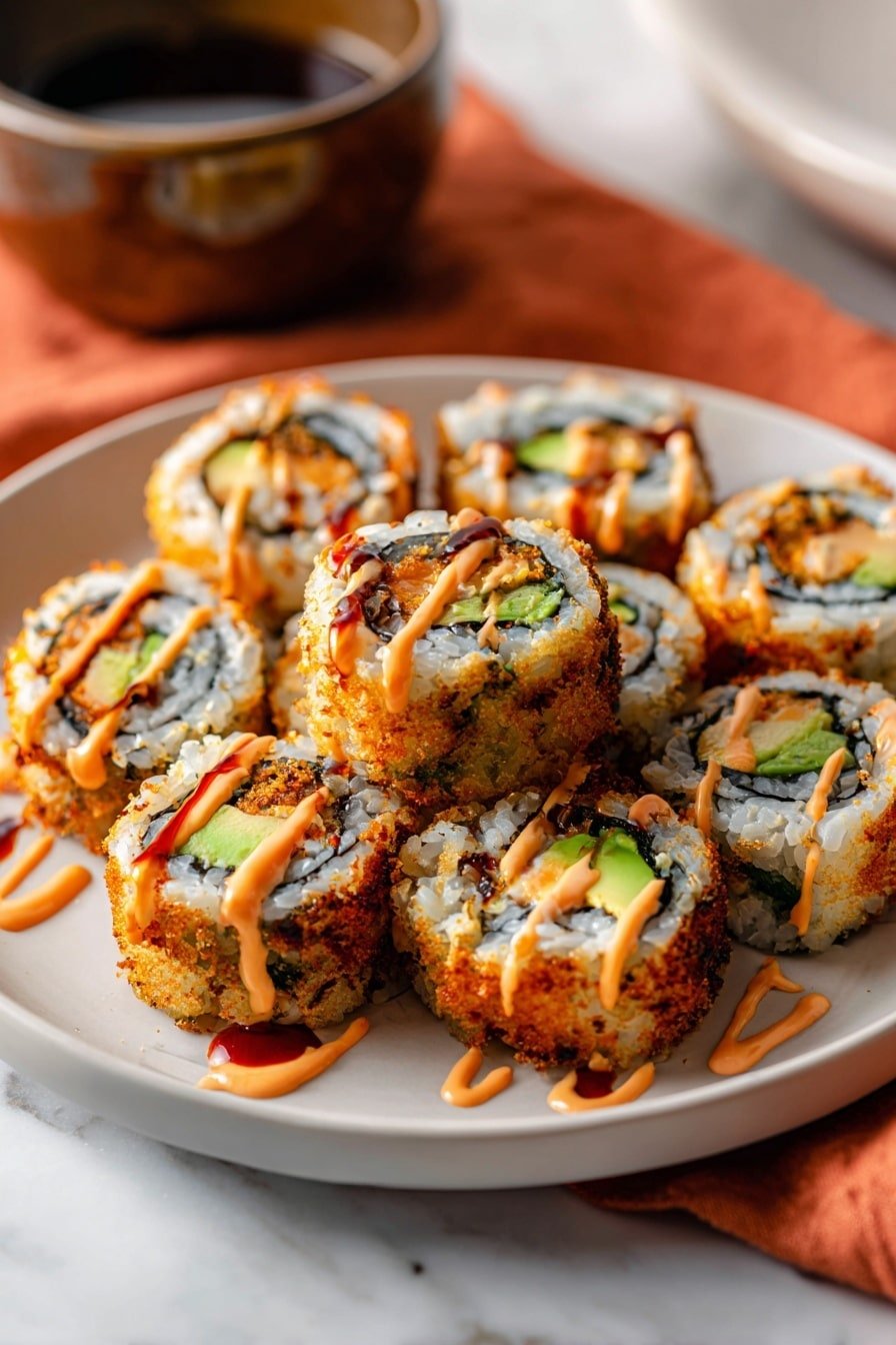 Crispy Salmon and Avocado Sushi Rolls Recipe - Article Image 1 — Crispy Salmon and Avocado Sushi Rolls, sushi roll recipe with crispy salmon, easy homemade sushi rolls, crunchy salmon sushi, avocado sushi ideas
