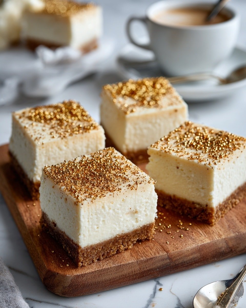 Eggnog Cheesecake Bars Recipe - Recipe Image — Eggnog Cheesecake Bars, holiday cheesecake bars, eggnog dessert, festive cheesecake recipes, easy holiday treat