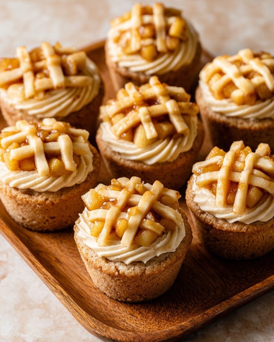 Apple Pie Cupcakes with Cream Cheese Frosting Recipe - Recipe Image — Apple Pie Cupcakes with Cream Cheese Frosting, fall dessert recipes, cozy cupcake ideas, apple dessert recipes, homemade cupcake with frosting