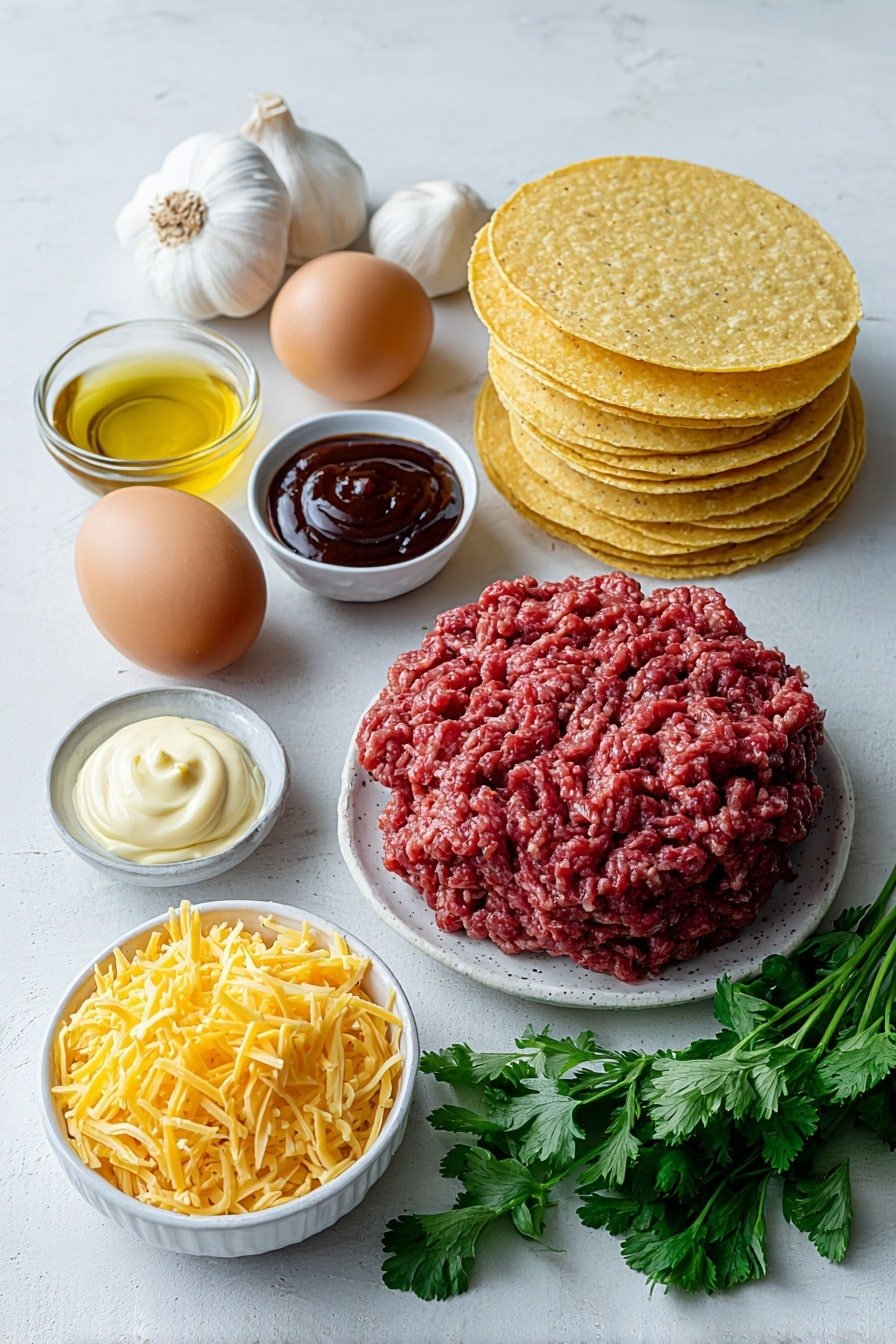 Garlic Butter Honey BBQ Tacos Recipe - Ingredients Image — Garlic Butter Honey BBQ Tacos, easy BBQ tacos recipe, flavorful taco ideas, quick weeknight tacos, gourmet taco recipes