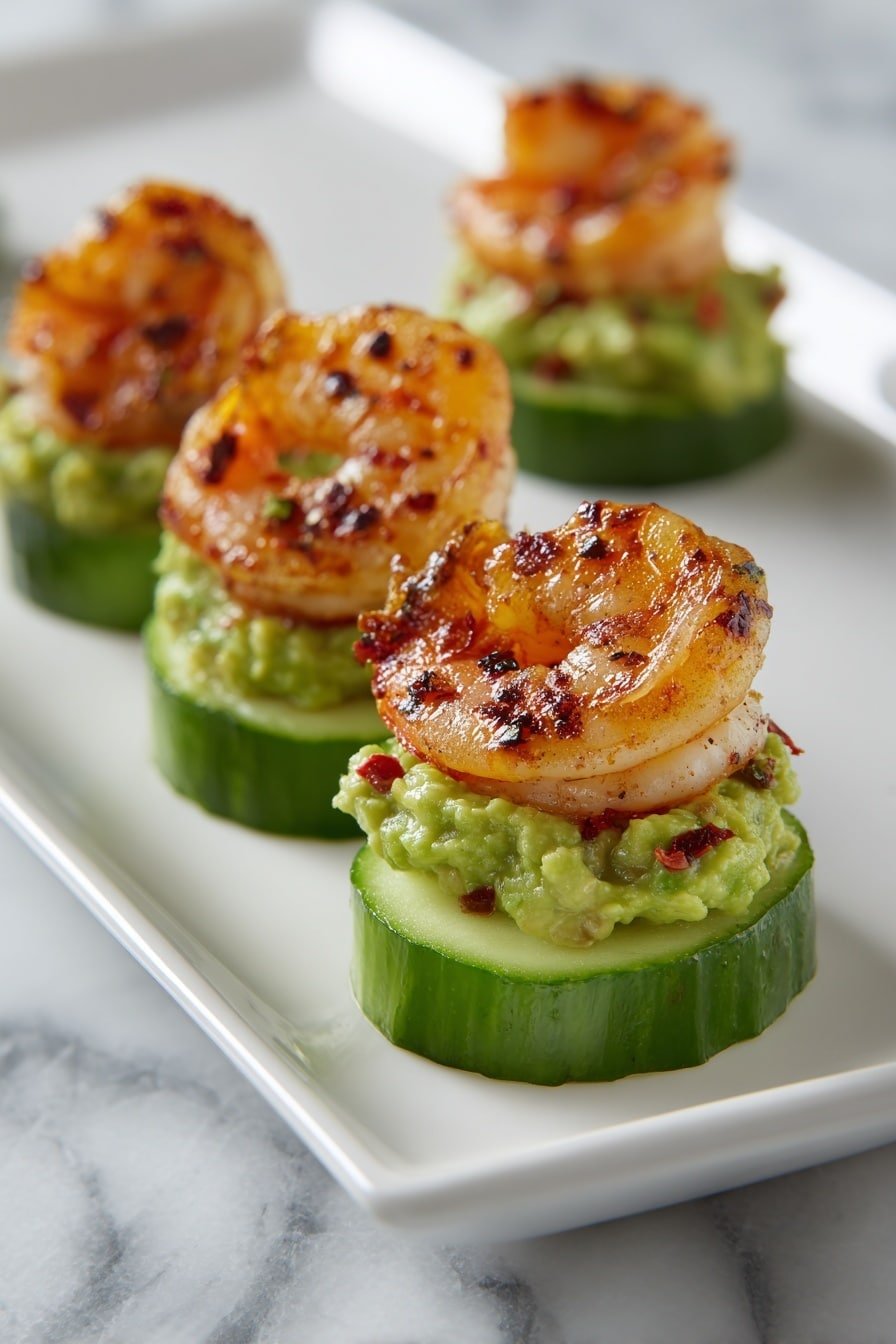 Blackened Shrimp Cucumber Bites Recipe - Article Image 1 — Blackened Shrimp Cucumber Bites, spicy shrimp appetizer, smoky shrimp snacks, easy seafood appetizers, fresh cucumber bites