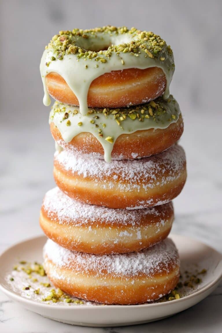 Pistachio Doughnuts with Filling Recipe