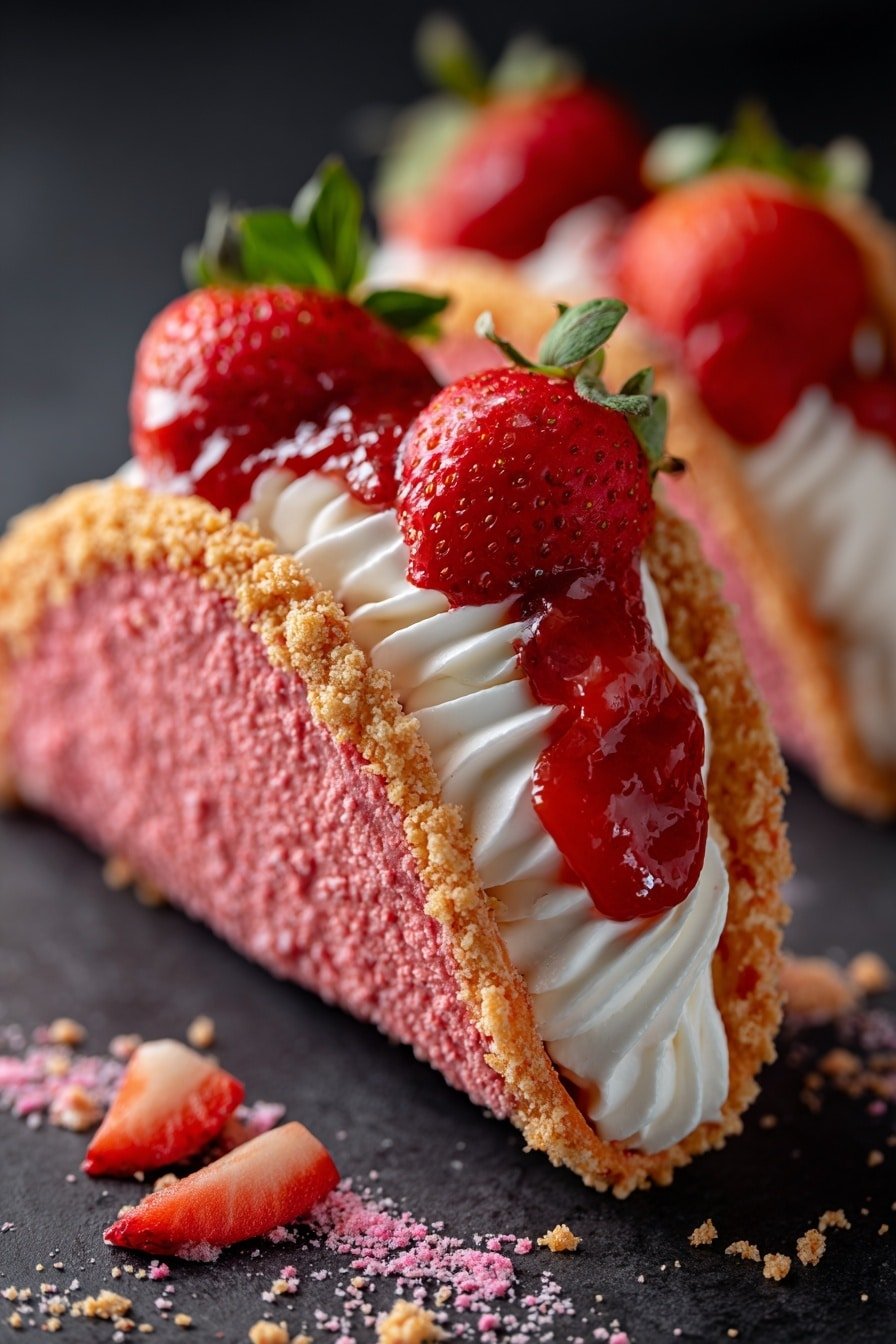 Strawberry Cookie Boats with Cream Filling Recipe - Article Image 2 — Strawberry Cookie Boats with Cream Filling, strawberry dessert recipes, easy fruit-filled cookies, creamy strawberry treats, handheld fruit desserts