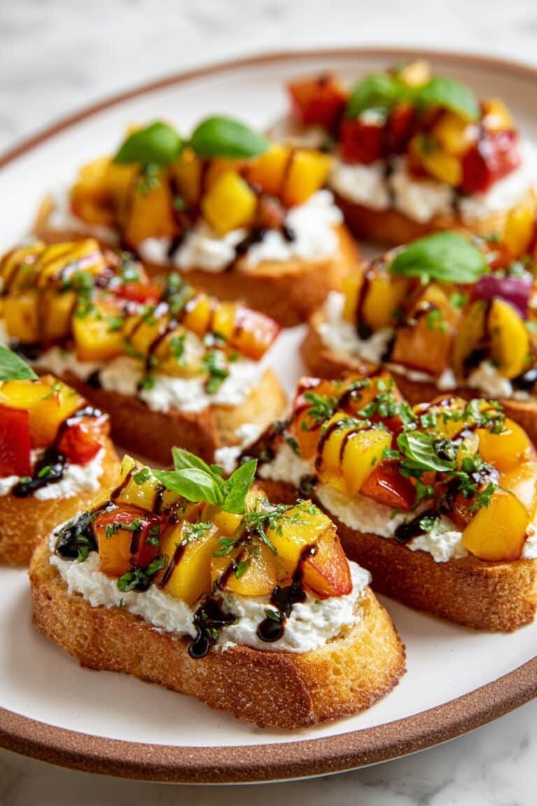 Peach Ricotta Bruschetta Recipe